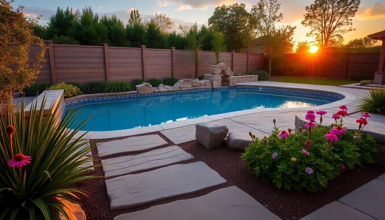 Showcasing stunning Hardscapes & Pools with elegant stonework and a serene atmosphere for outdoor relaxation.