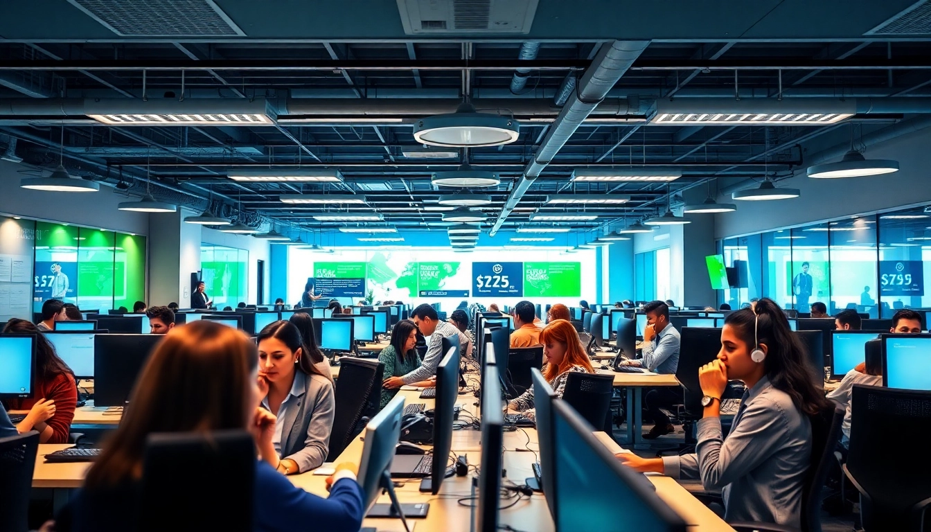 Showcase agents at Tijuana call centers actively communicating, highlighting diversity and professionalism.