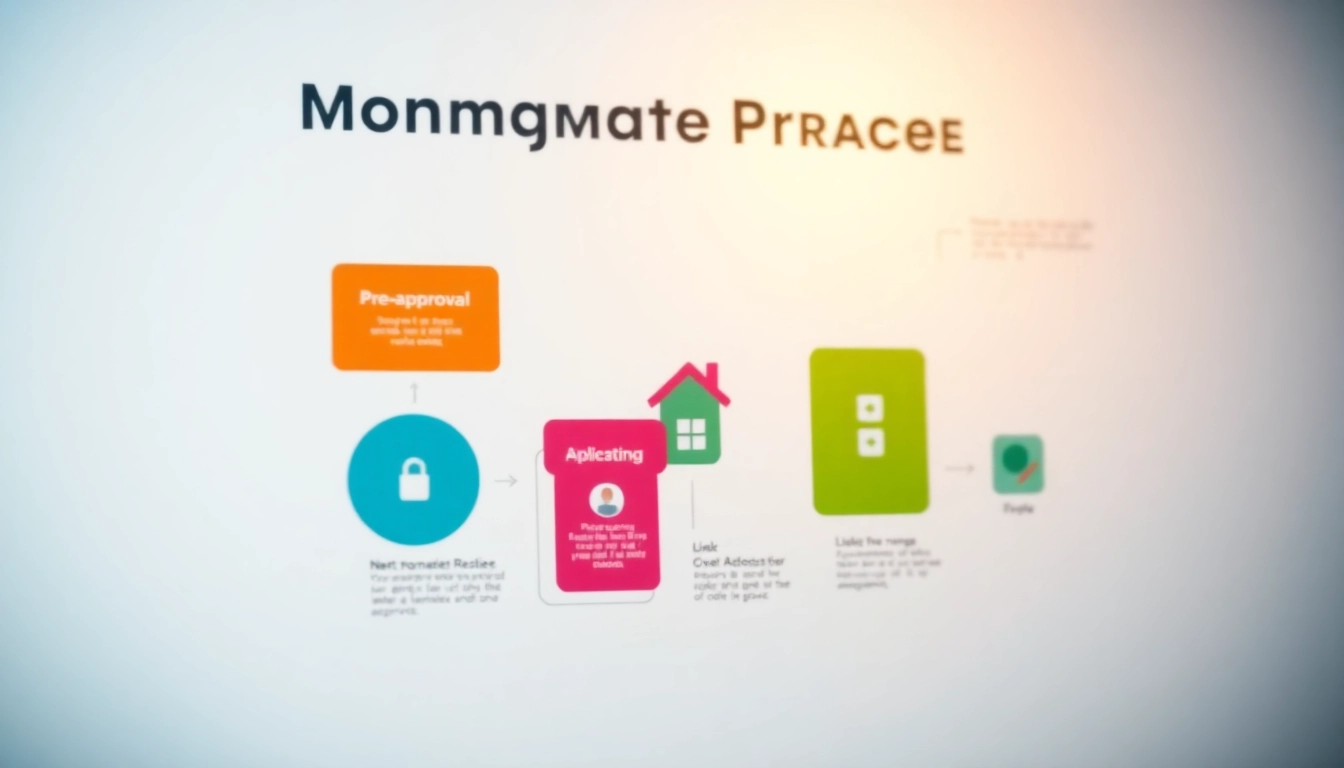 Illustration of the mortgage process for lenders, highlighting key stages like pre-approval and closing.