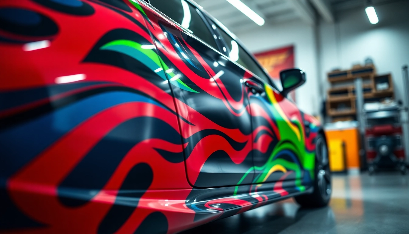 Transform your vehicle with Custom Car Wrap Services showcasing a unique design and vibrant colors.