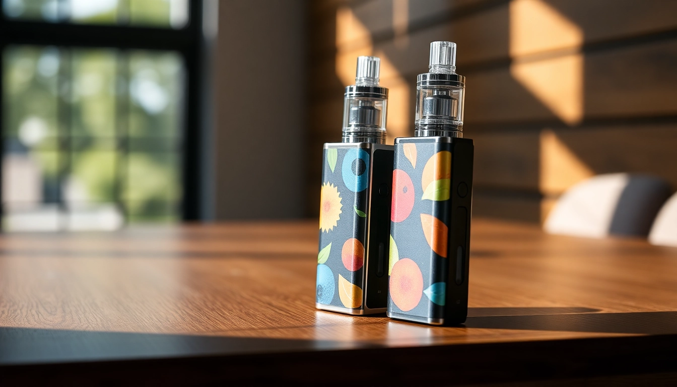 Shop HQD Surv kaufen with vibrant flavors displayed on a wooden table, inviting vape enthusiasts to explore.