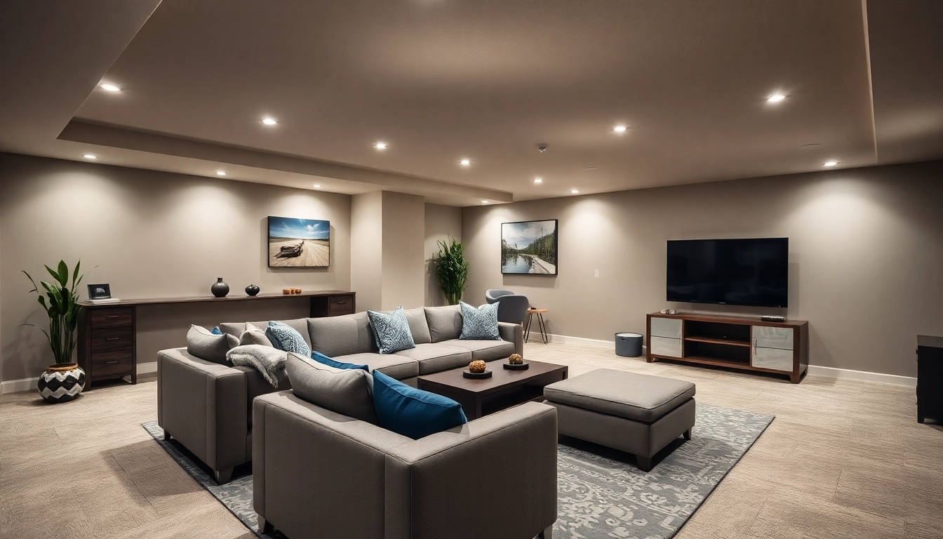Transform your space with finished basements utah showcasing modern design and inviting ambiance.