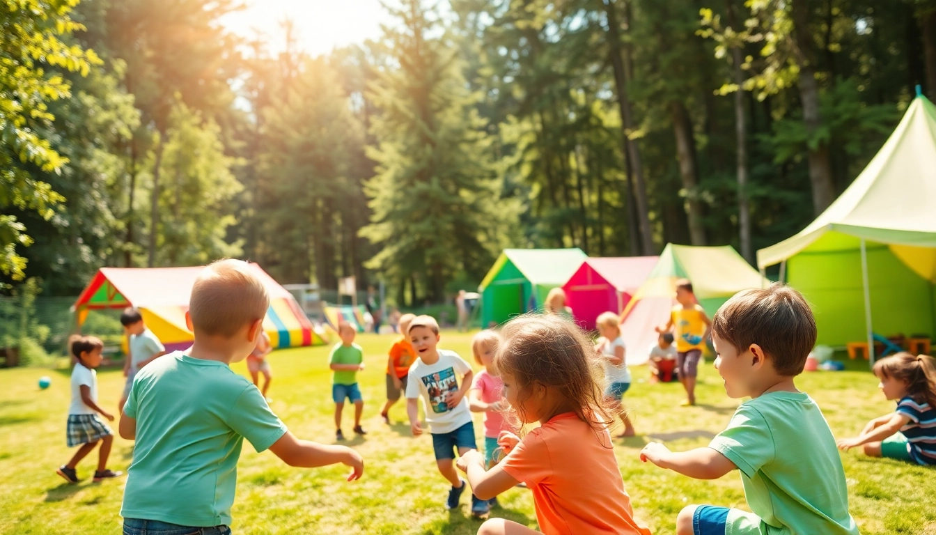 Children enjoying various activities at holiday camps, illustrating community and joyful experiences.