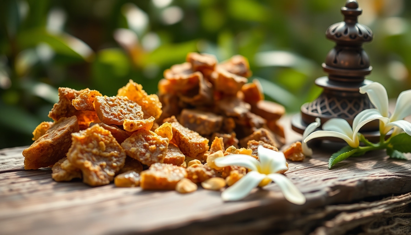 Experience the essence of Louban Dakar with aromatic resin showcased for natural wellness.