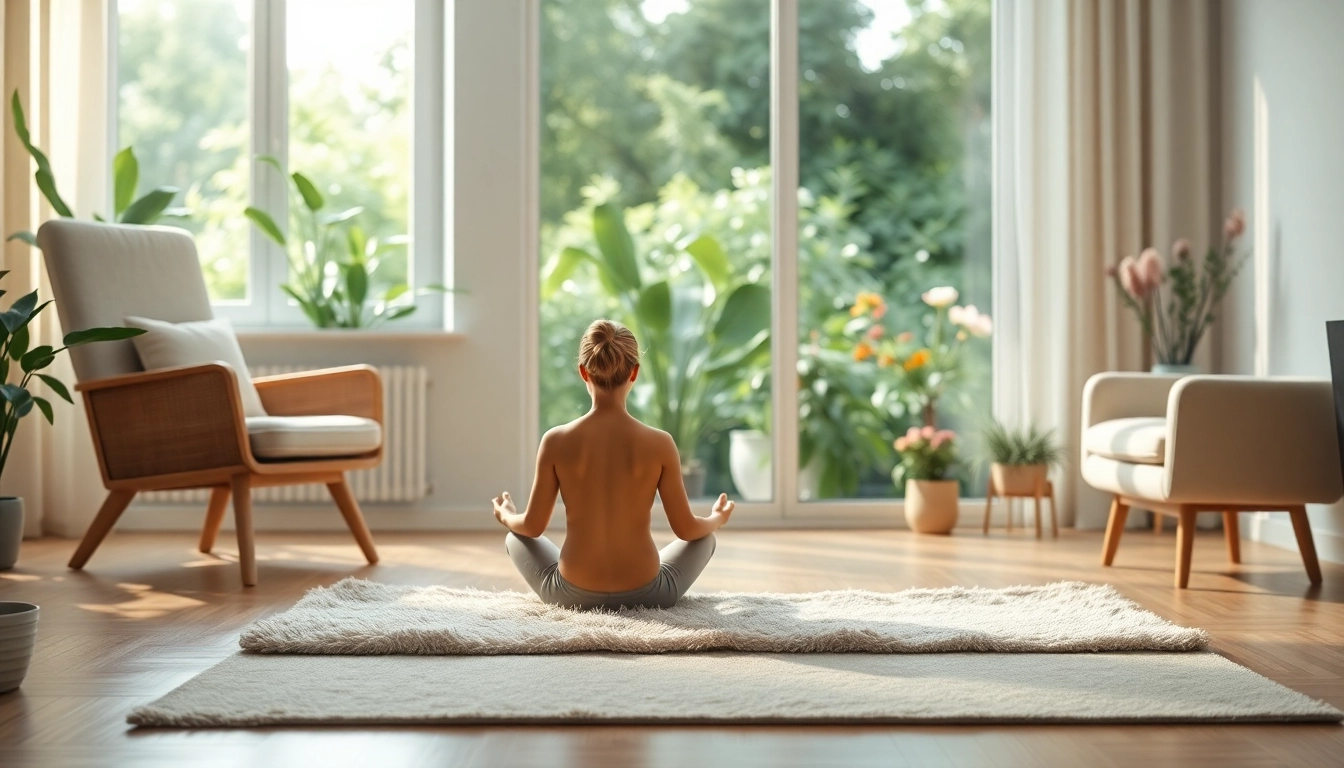 Explore techniques for healing trauma in a serene therapy room with mindfulness practice.