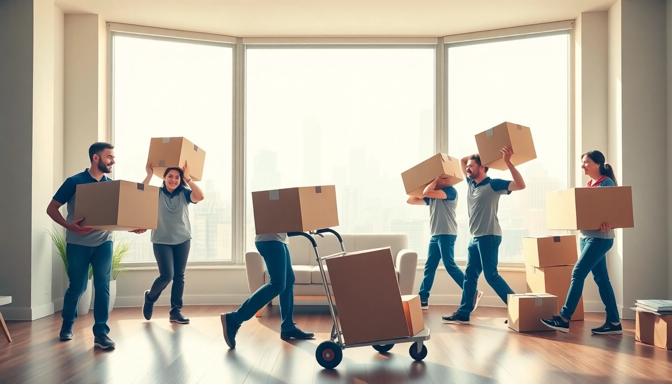 Best movers nyc team efficiently carrying boxes in a New York apartment.