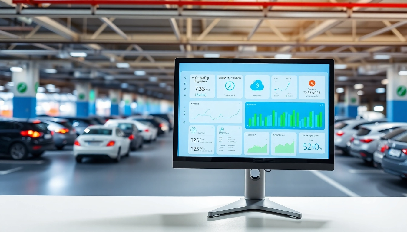 Enhance your experience with vrr parking's digital management interface displayed on a computer.