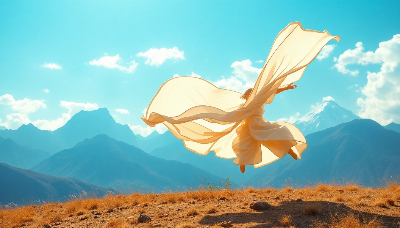 AirBend demonstration showcasing an airbender manipulating wind in a serene landscape