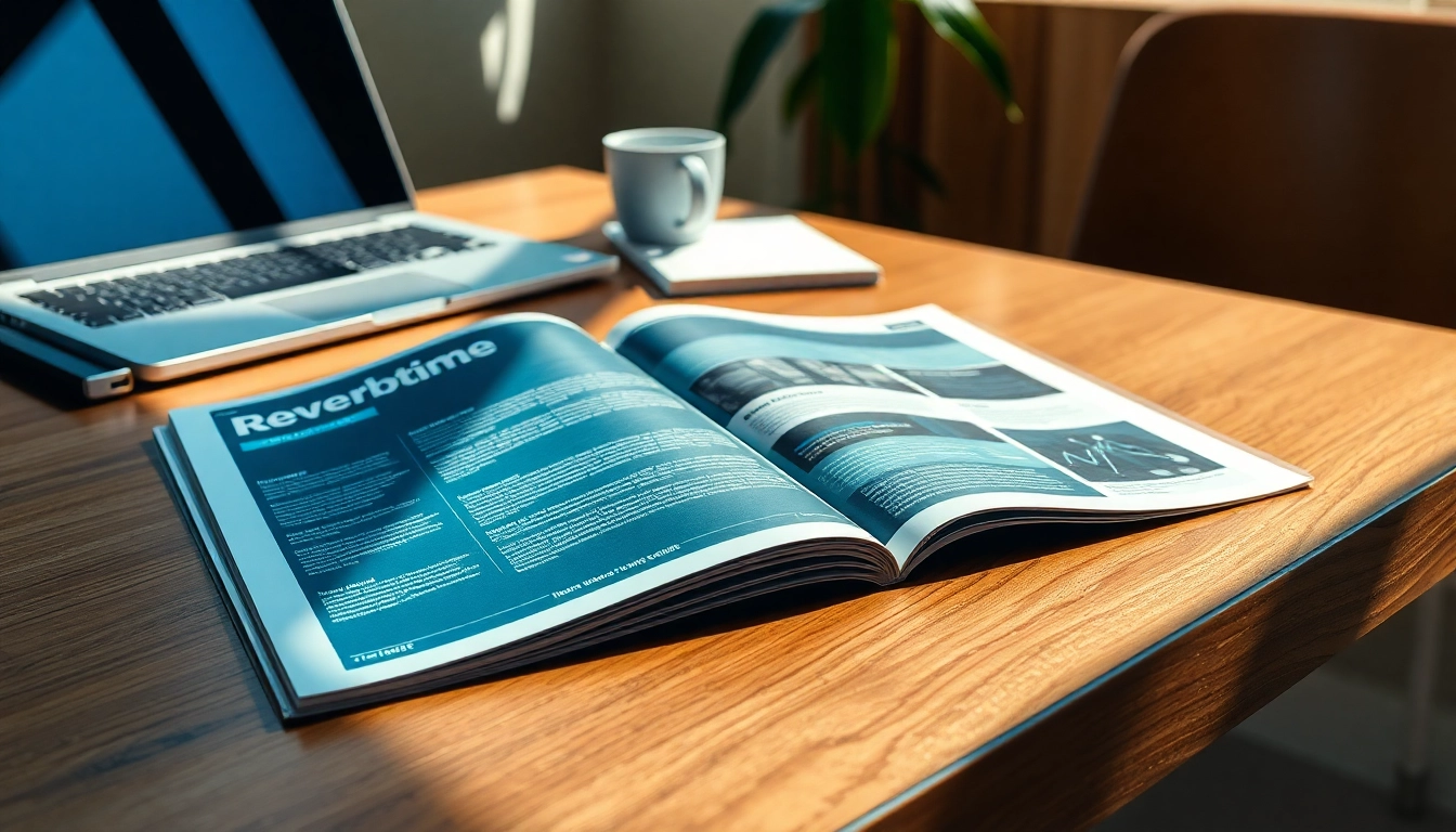 Read engaging articles in the Reverbtime Magazine with a vibrant magazine layout showcasing rich insights.