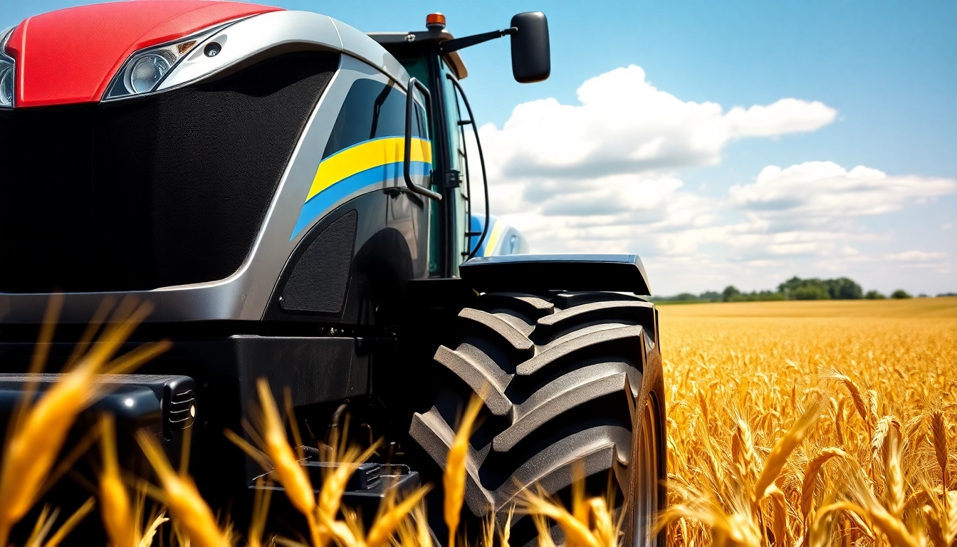 New Holland Traktor in einem goldenen Weizenfeld zeigen seine Leistung und Eleganz.