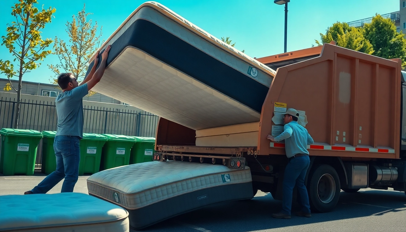 Efficient Mattress Collection and Disposal service being conducted in a clean, urban setting.