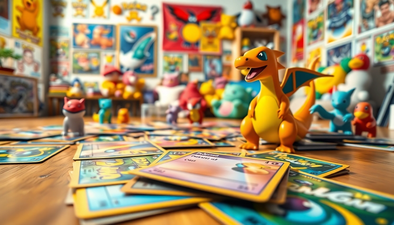 Showcase of Pokemon cards in India, highlighting rare cards and a colorful Pokémon-themed setting.