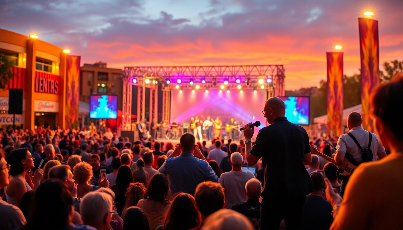 Experience vibrant performances representing henderson entertainment at an outdoor amphitheater.