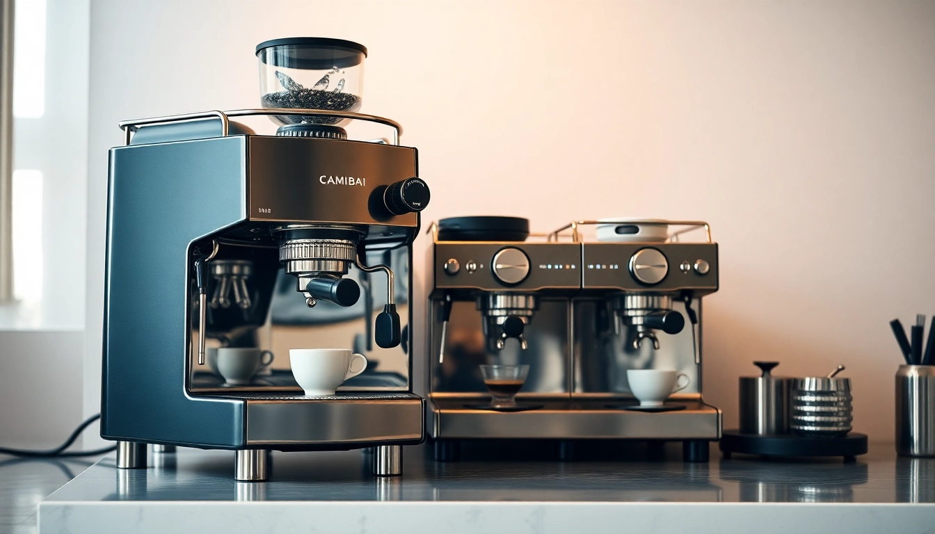 Cimbali tamiri için profesyonel teknisyenler espresso makinesi tamiri yapıyor.