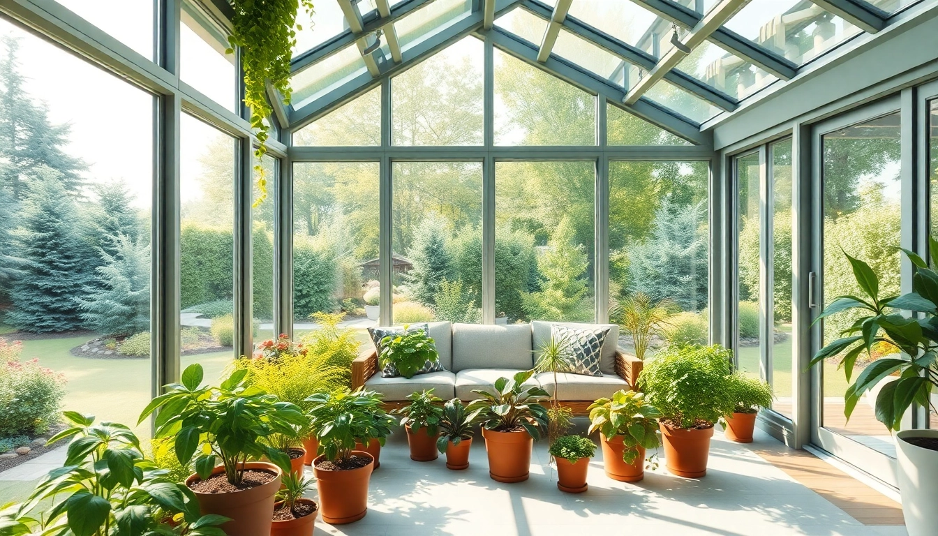 Engage with a sunroom greenhouse addition filled with vibrant plants and natural light.