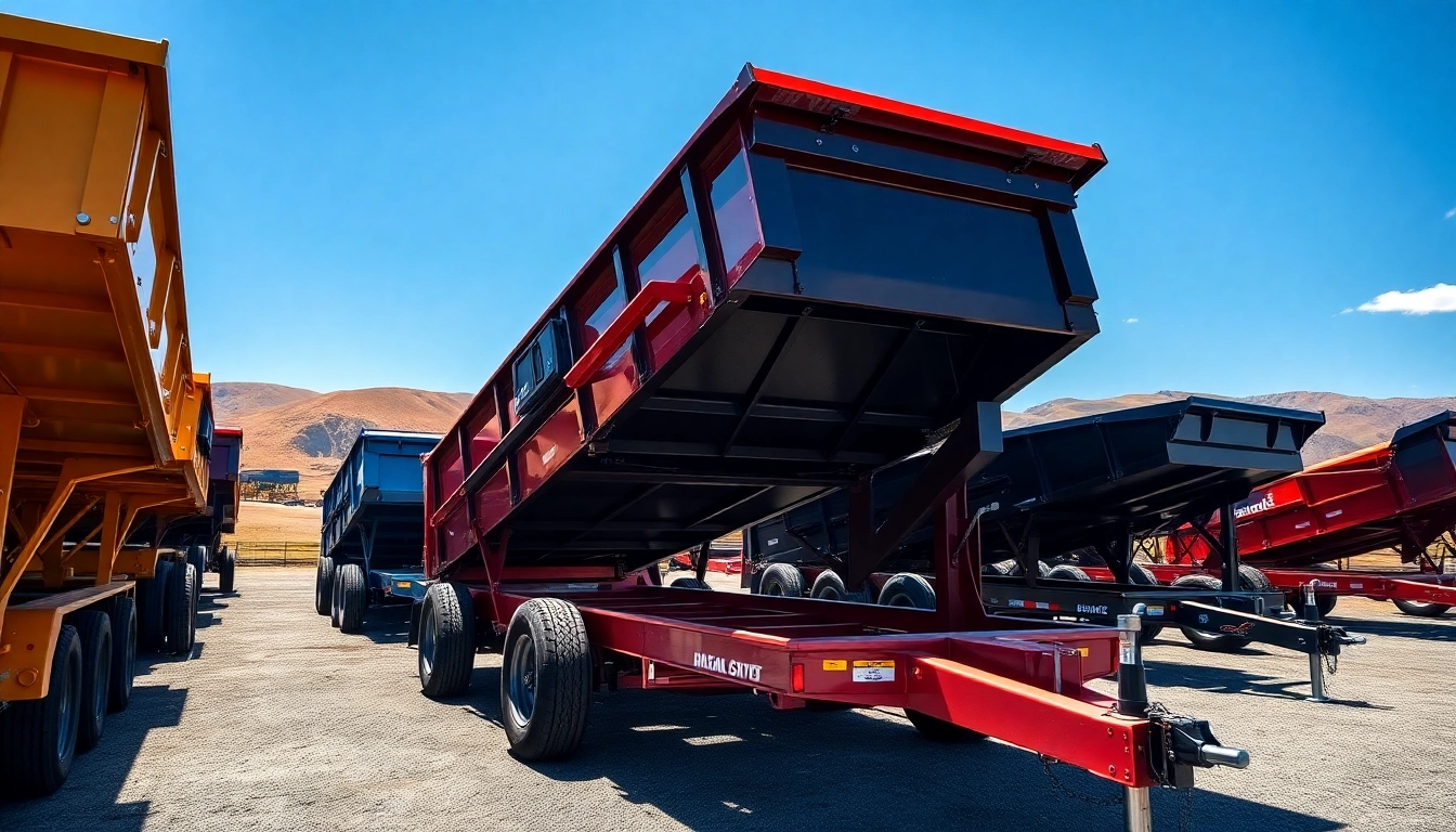View a selection of hydraulic dump trailers for sale showcasing their robust construction and features.