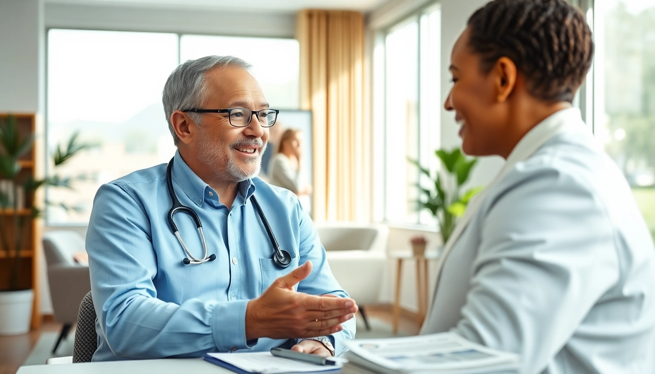 Engaging conversation between concierge doctors Henderson NV and patient in a welcoming medical office.